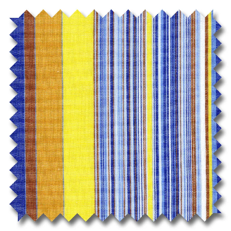 Best Bargains Blue, Yellow and Multiple Stripe Poplin - Custom Dress Shirt