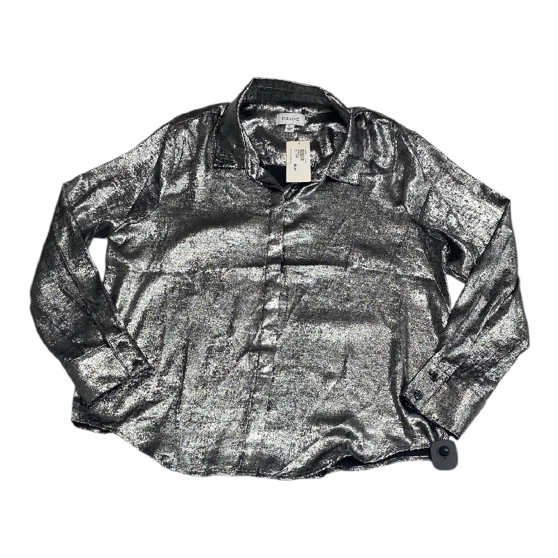 Weekend Savings Extravaganza Top Long Sleeve By Evereve In Silver, Size: L
