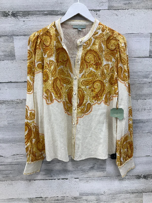 Weekend Savings Delight Top Long Sleeve By Clothes Mentor In Yellow, Size: M