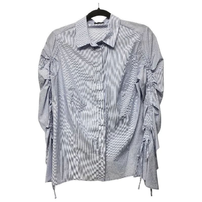 Half Price Top Long Sleeve By Who What Wear In Striped Pattern, Size: S