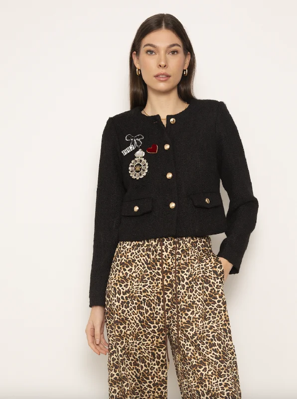 Weekend Savings Fiesta Miley Tweed Jacket - Black