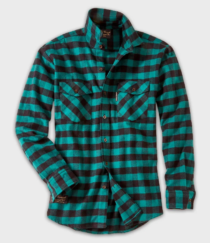 Exclusive Deal Men's Classic Flannel Shirt - Green Buffalo