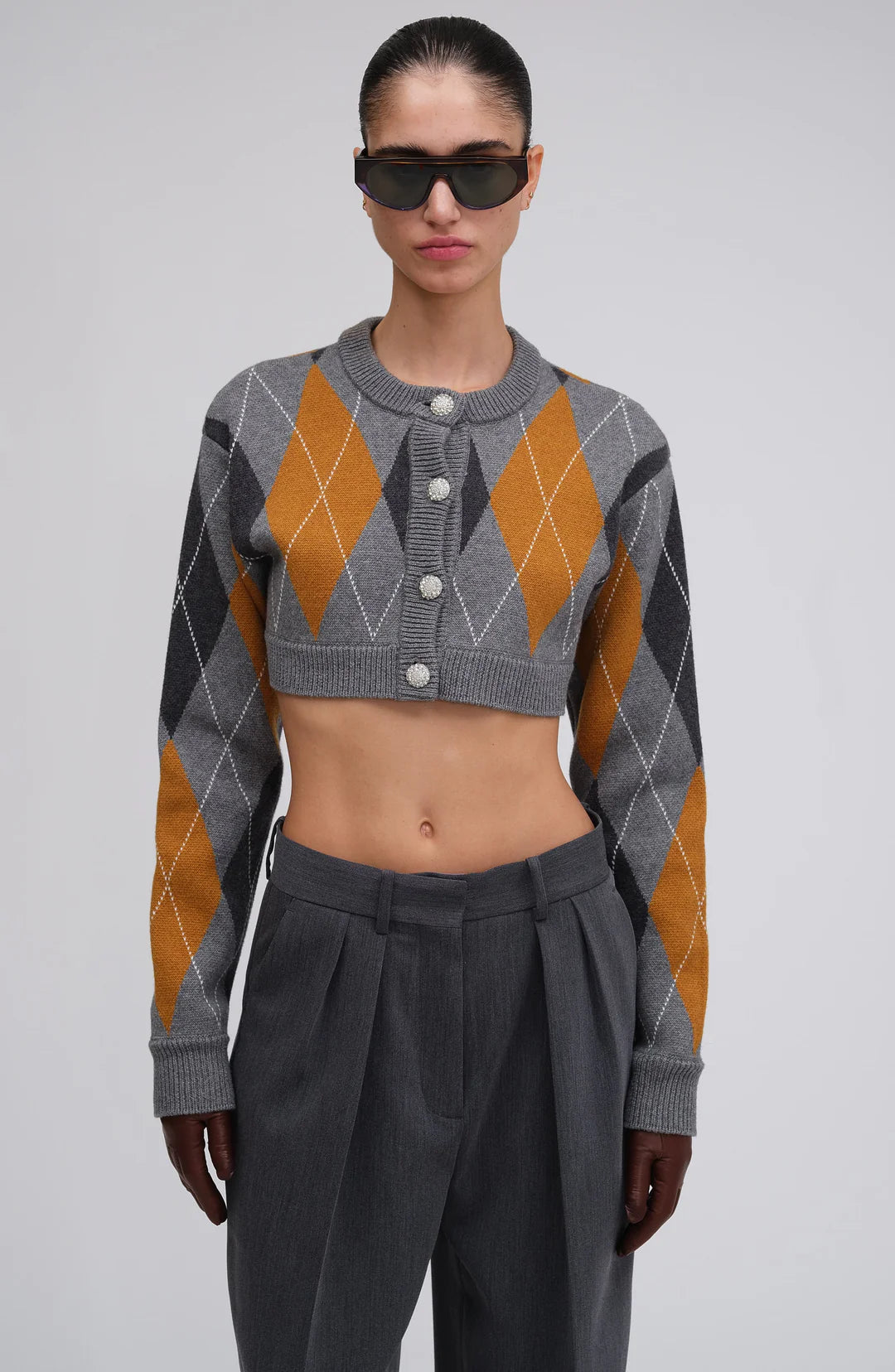 Unmissable Offer Abeje Cropped Cardigan - Cinnamon Slate Grey