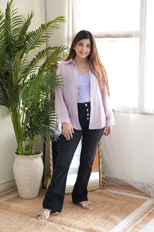 Act Fast Montana Lavender Shirt With Strap Top