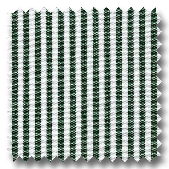 Super Sale Stripe Poplin Forest Green and White - Custom Dress Shirt
