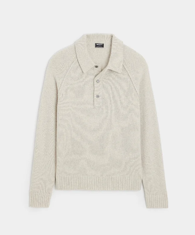 Cash Savings Nomad Cashmere Polo in Silver Mist