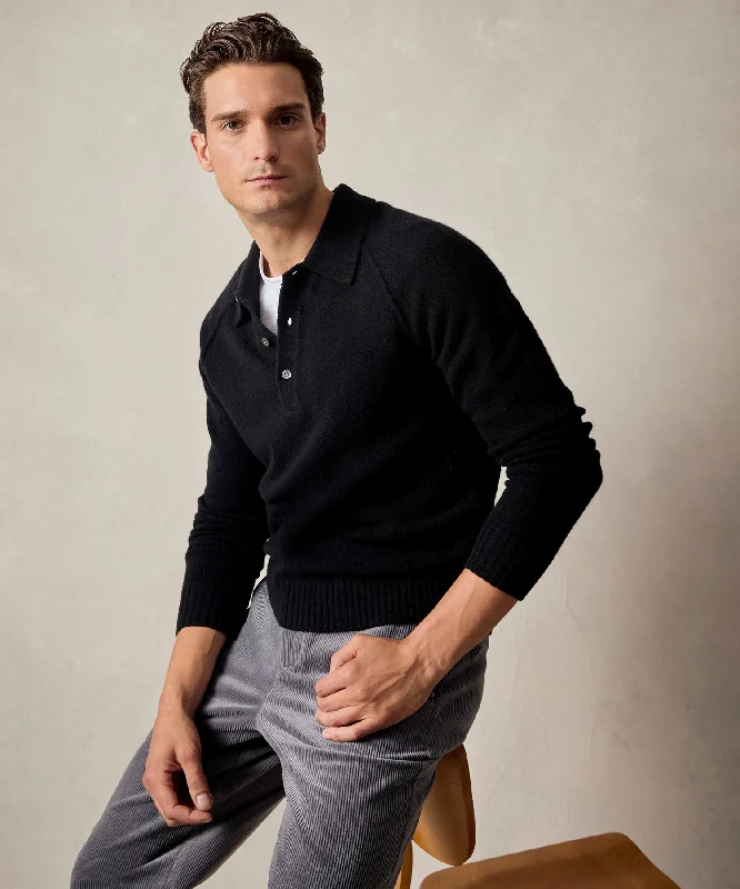 Discount Mania Nomad Cashmere Polo in Black