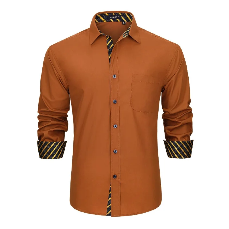 Weekend Bargains Galore Casual Formal Shirt with Pocket - BROWN