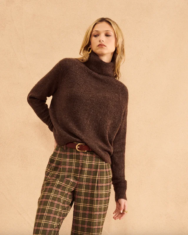 Stock Up Emmett Turtleneck Sweater - Chocolate