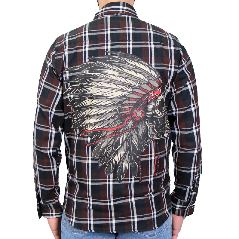 Lowest Price Hot Leathers FLM2109 Men's Headdress Flannel Long Sleeve Shirt