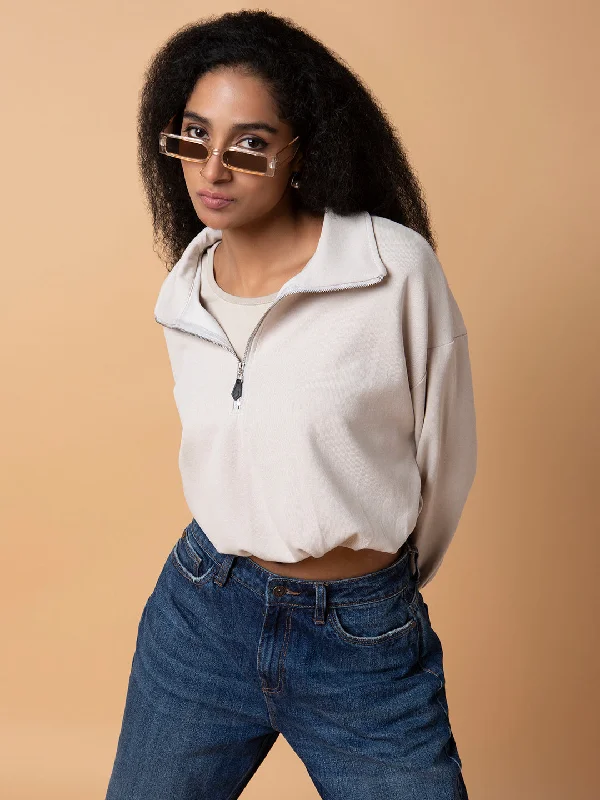 Weekend Discounts to Savor Women Solid Beige Oversized Top with tank top