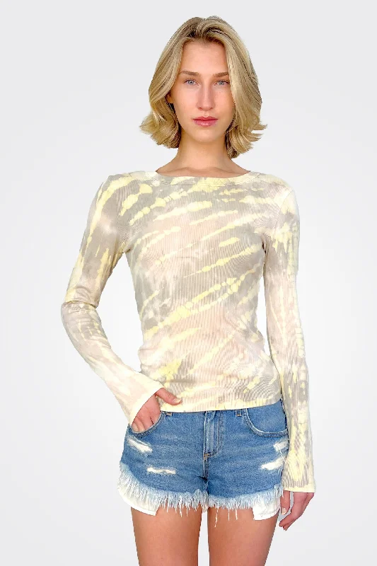 Unbeatable Prices Zola Long Sleeve Ultra Rib Top - Champagne Combo