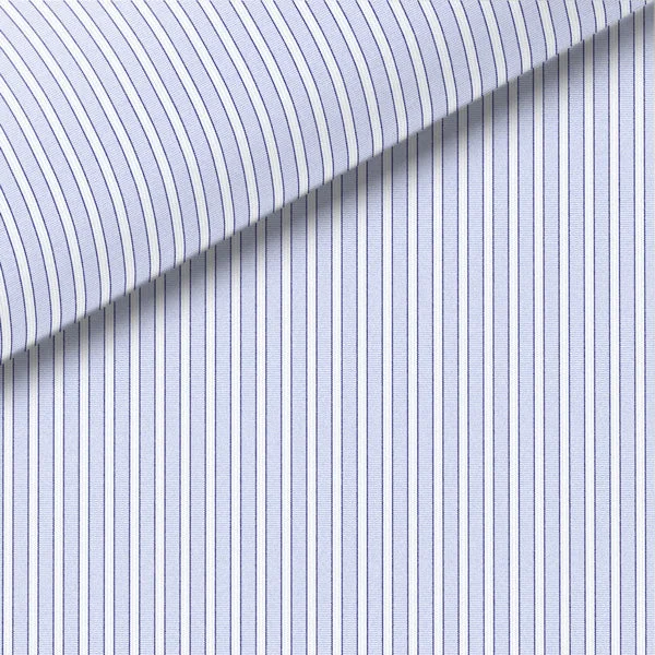 Midnight Sale LT BLU / NAVY / WHITE STRIPE POPLIN DRESS SHIRT