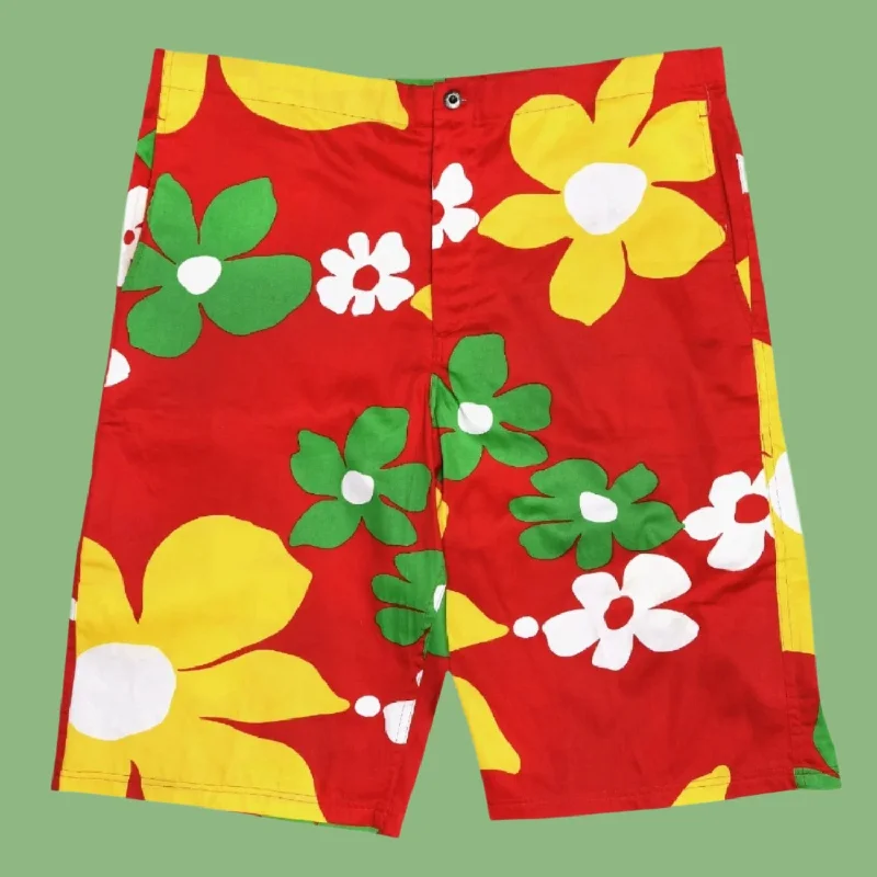 Don't Miss Out Makaha Long Short - Tradewinds Red