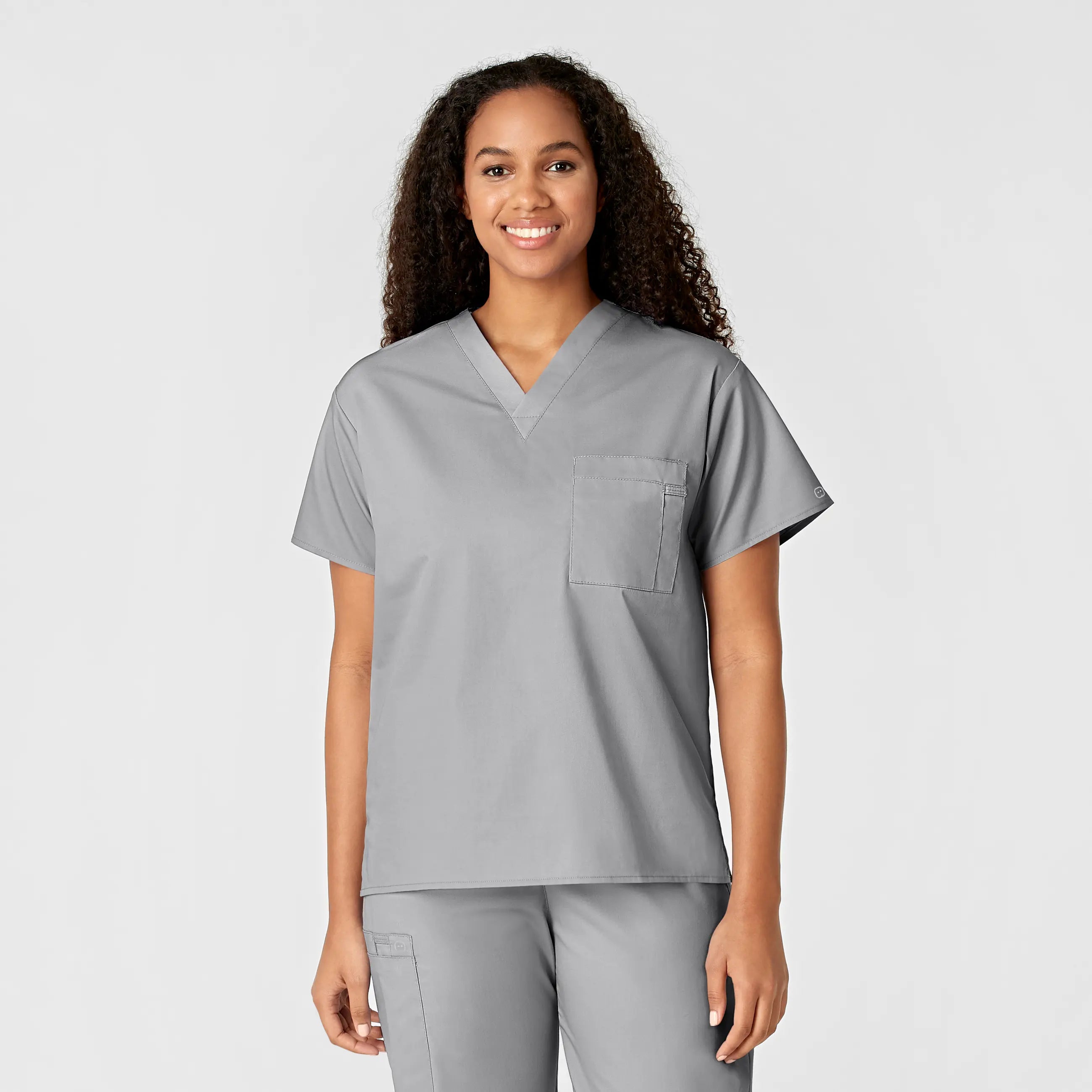 Markdown Sale Wink Unisex V-Neck Scrub Top - Grey
