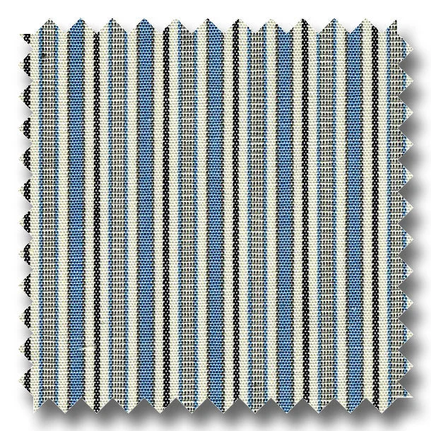 Weekend Savings Bonanza Blue, Gray and Multiple Stripe Poplin - Custom Dress Shirt