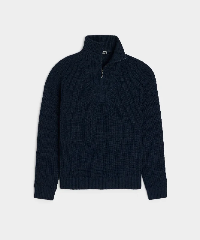 Low Prices Merino Half-Zip Sweater in Navy