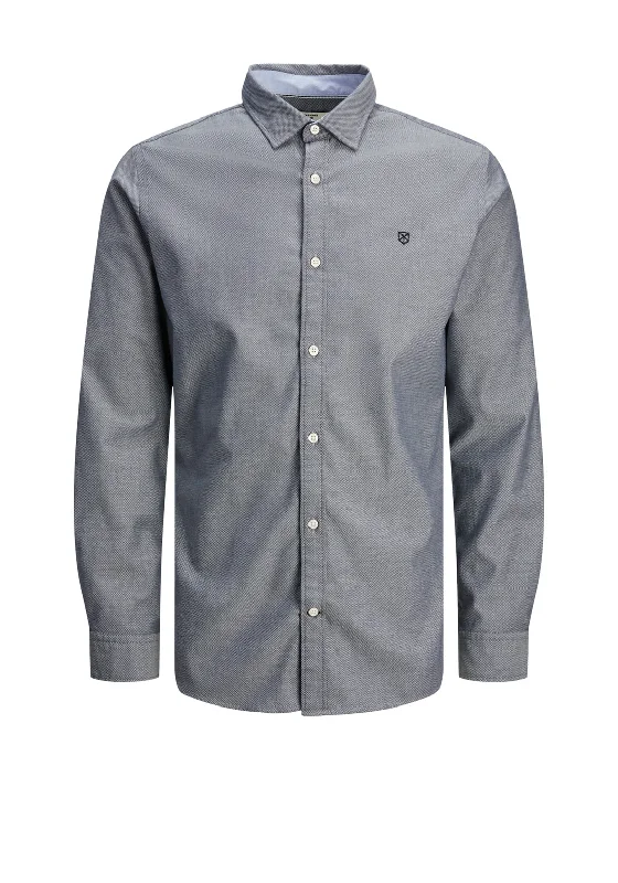Weekend Offers That Impress Jack & Jones Slim Fit Patch Elbow Shirt, Navy Blazer