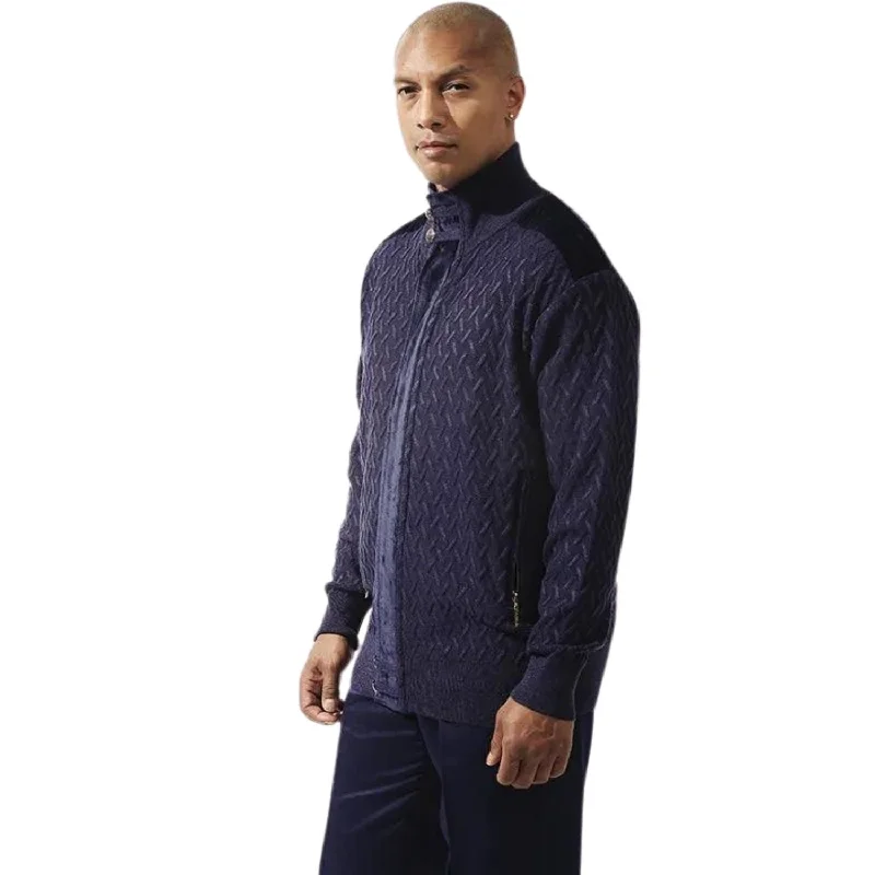 Fantastic Deals Winter Comfort Collection: Men's Navy Full Cut Velour Sweater
