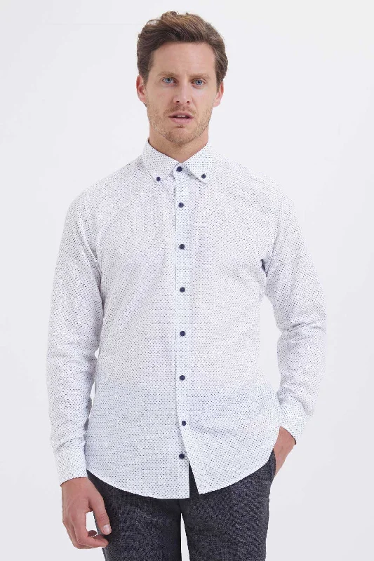 Weekend Discounts to Enjoy Regular Fit Printed Cotton White Casual Shirt