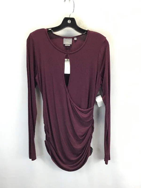 Top Pick Top Long Sleeve By Anthropologie In Purple, Size: M