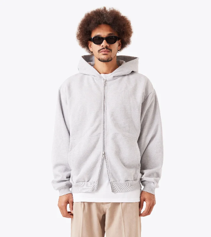 New Arrival Box Zip Hood Grey Marle