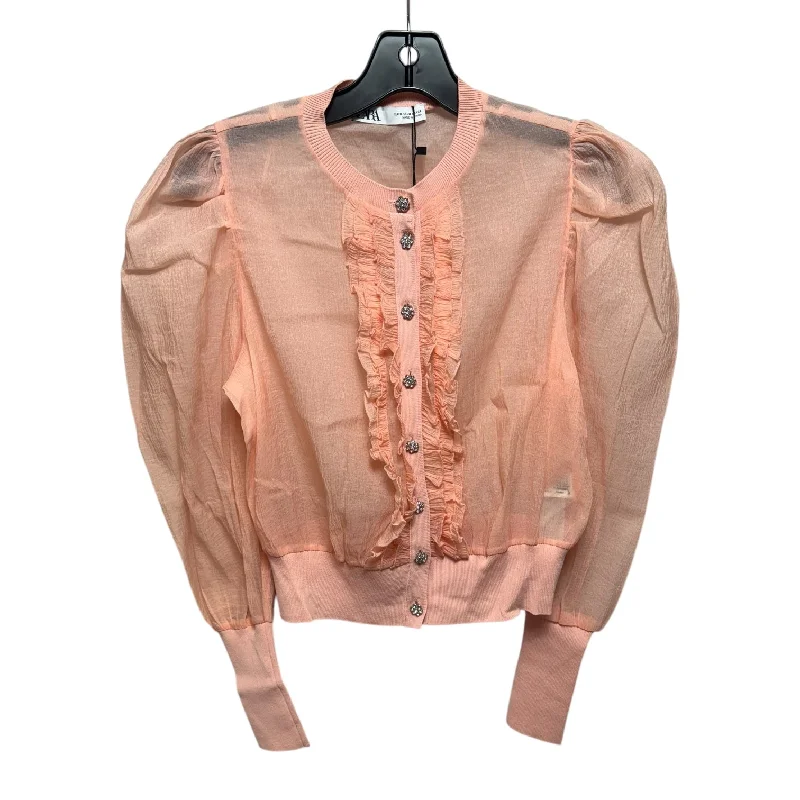 Steal Deal Top Long Sleeve By Zara In Peach, Size: M