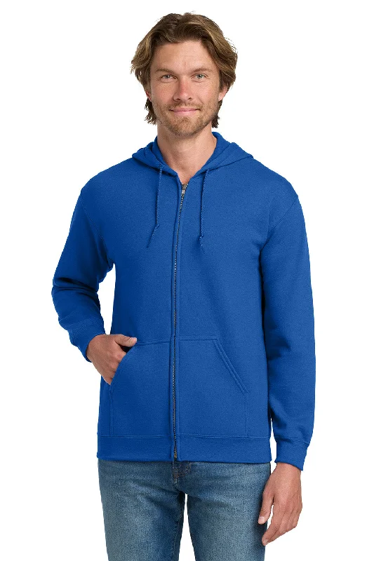 Weekend Specials to Relish Gildan Mens Pill Resistant Full Zip Hooded Sweatshirt Hoodie w/ Pockets - Royal Blue