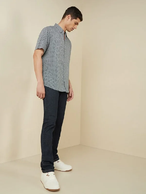 Great Deals Ascot Teal Printed Relaxed-Fit Shirt
