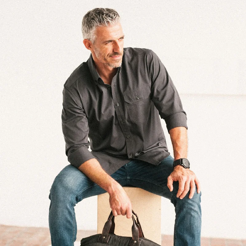 Hurry In Builder Casual Shirt – Asphalt Cotton End-on-end