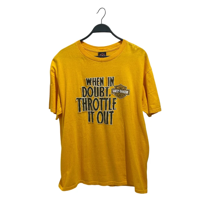 Weekend Specials to Enjoy HARLEY DAVIDSON/T-Shirt/XL/Cotton/YEL/Graphic/WHEN IN DOUBT