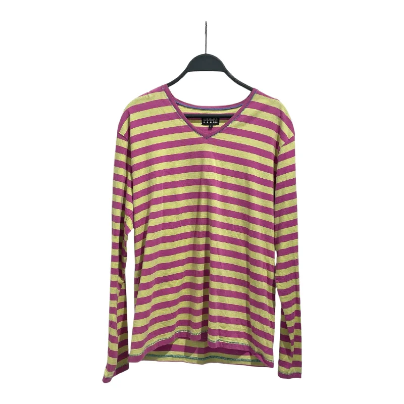 Weekend Deals to Brighten Your Day PPFM/LS T-Shirt/L/Cotton/YEL/Stripe/PINK STRIPE