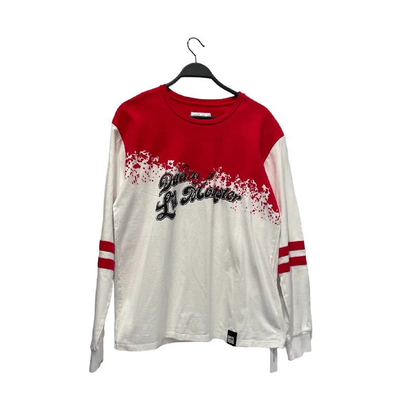Weekend Wonders Await! doublet/LS T-Shirt/S/Cotton/WHT/Graphic/half red half white