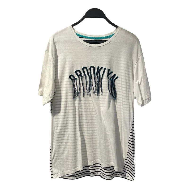 Don't Wait doublet/T-Shirt/S/Cotton/WHT/Stripe/
