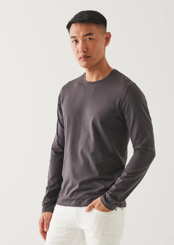 Referral Discount PIMA COTTON STRETCH LONG SLEEVE T-SHIRT  - BATTLESHIP