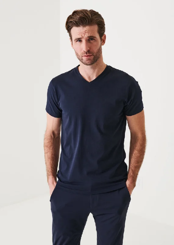 Time-Limited Offer PIMA COTTON STRETCH V-NECK T-SHIRT - MIDNIGHT