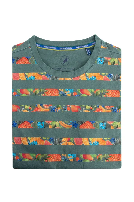 Savings Galore A Fish Named Fred Fruit Stripe Tee Green