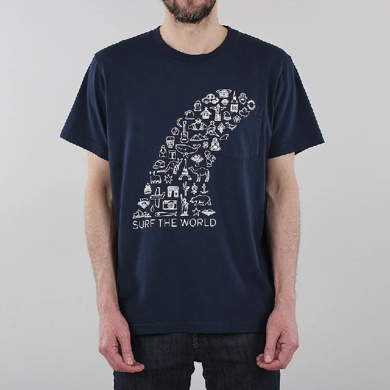Deal Frenzy Battenwear Surf The World Pocket T-Shirt