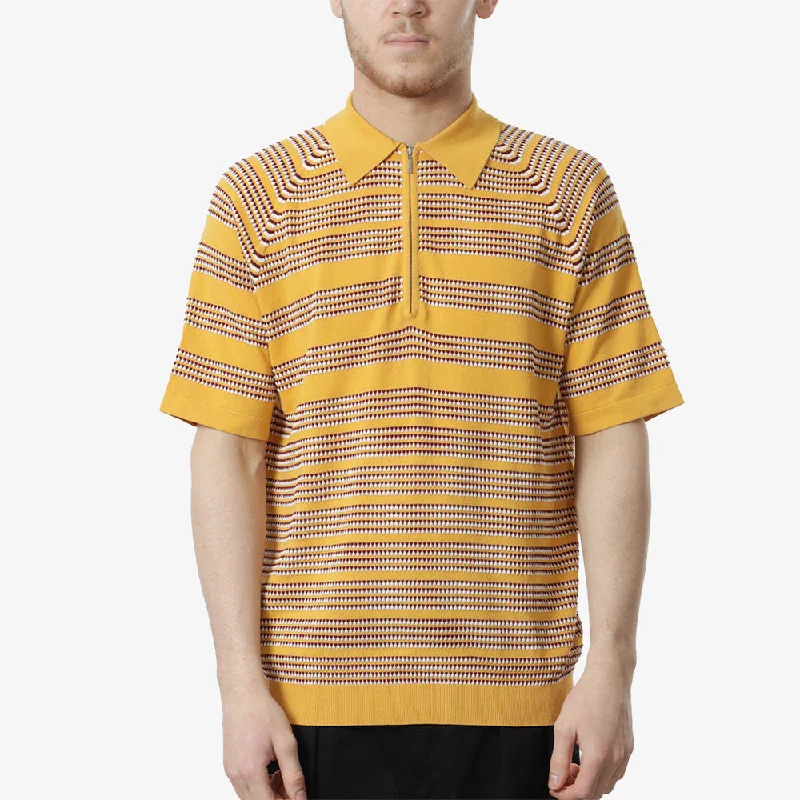 Deal Dash Beams Plus Half Zip Knit Polo Jaquard Shirt