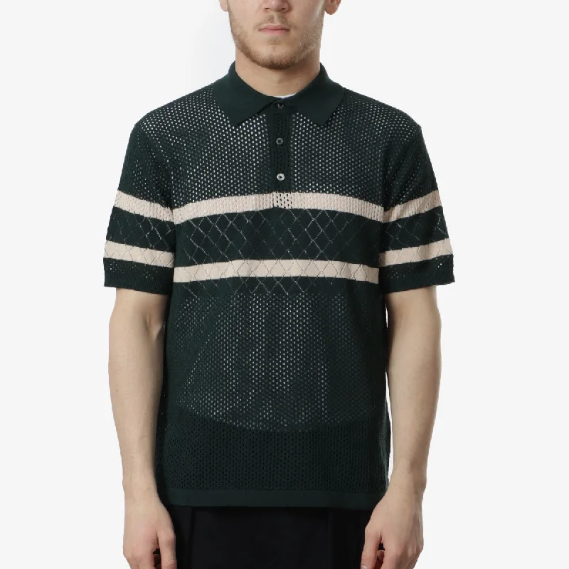 Discount Deals Beams Plus Knit Polo Mesh Stripe Shirt