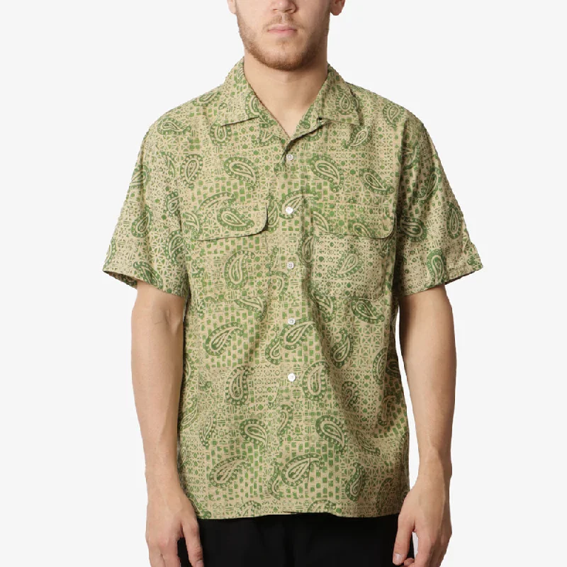 Don't Delay Beams Plus Open Collar Block Print Paisley Shirt
