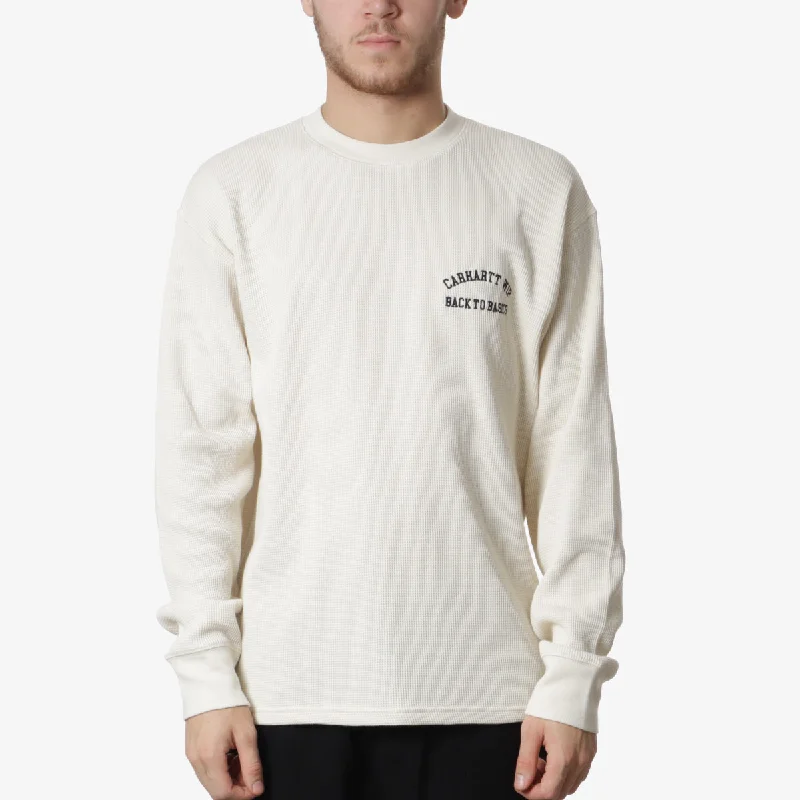 Savings Galore Carhartt WIP Basics Script Waffle Long Sleeve T-Shirt