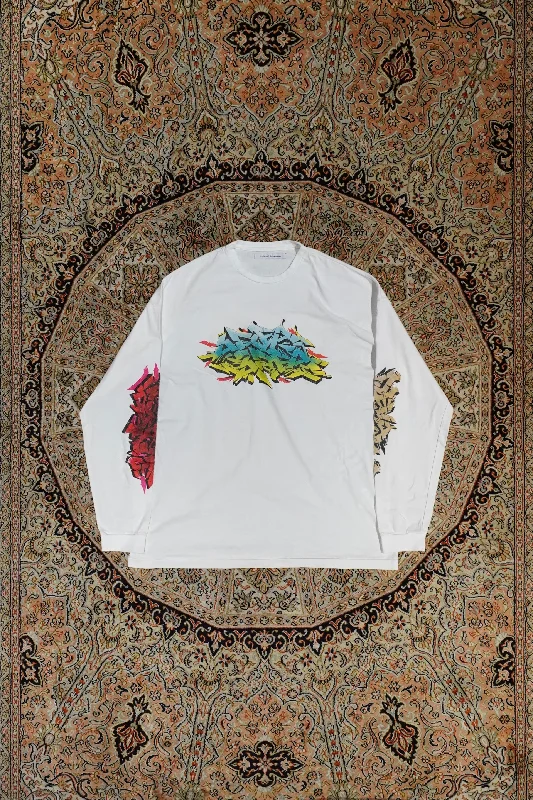 Weekend Specials to Delight Children of the discordance PIECE PRINTED TEE LS (WHITE)