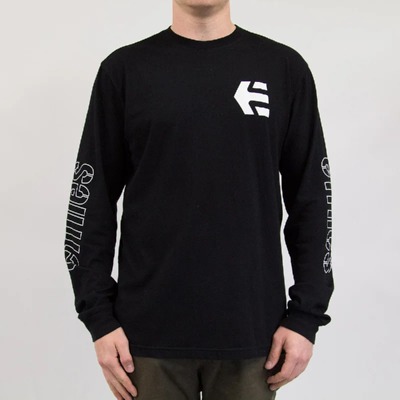Online Deal Etnies Stencil LS Tee Black/White