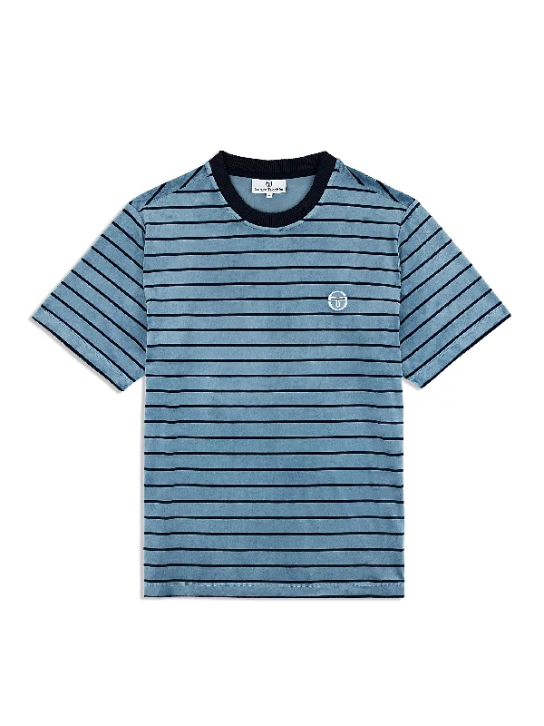 Weekend Discounts to Grab Foggia Velour T-Shirt- Coronet Blue