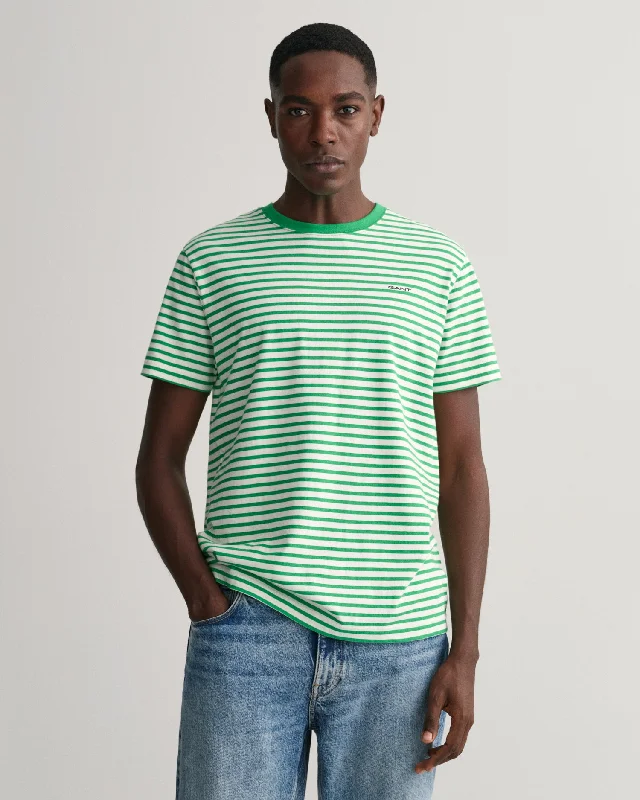 Steals and Deals Gant Striped SS T-Shirt Mid Green