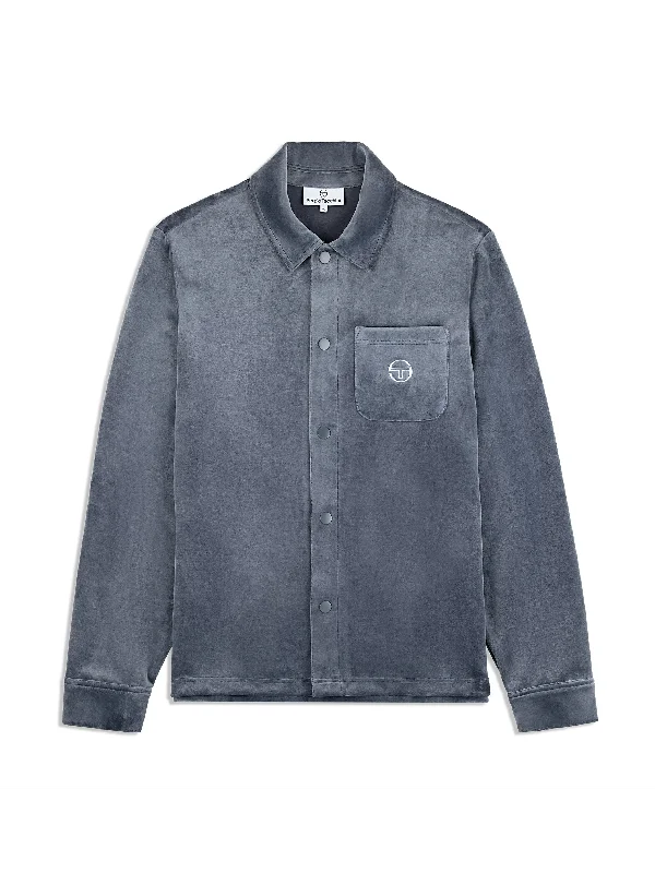 Steals and Deals Maglia Velour Overshirt- Grisaille