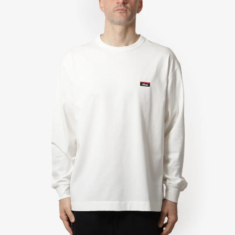 Steals and Deals Nanga Eco Hybrid Box Logo Embroidery Long Sleeve T-Shirt