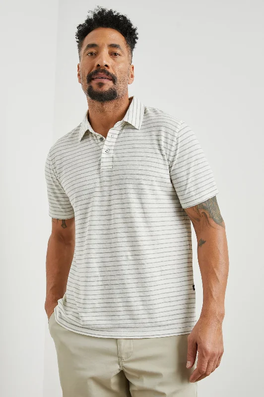 Weekend Deals That Sizzle NAPOLI POLO SHIRT - CREAM BARLEY STRIPE