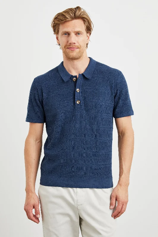 Weekend Wonders Await! NATHAN POLO SHIRT - PETERSON BLUE